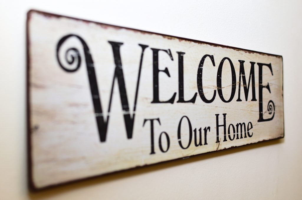 Welcome home sign board for eco friendly welcome