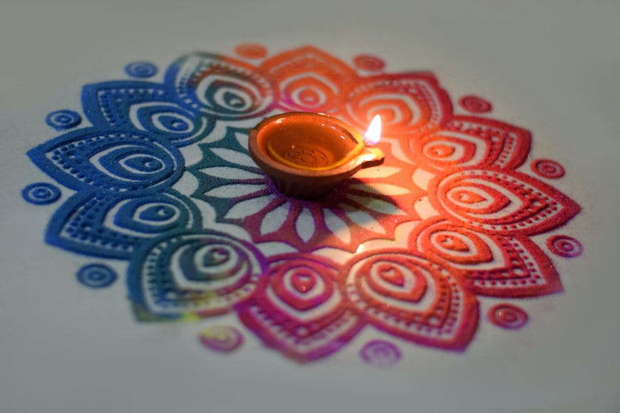 Decorate your home with vibrant rangolis this Diwali season.